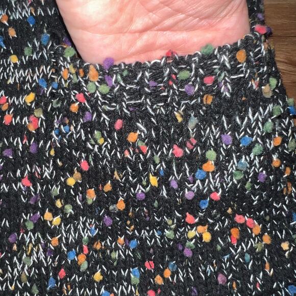 Black Multicolor Speckle Knit Oversized Chunky Fun Knit Cardigan Sizes Size XXL - Picture 4 of 9